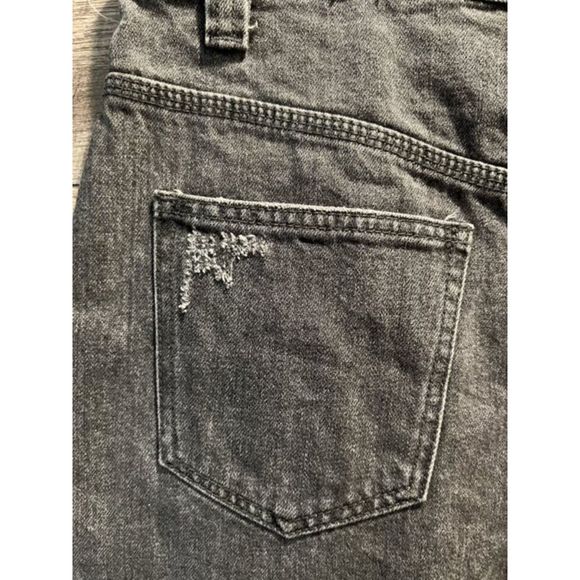 We The Free Sanded Black Distressed Mini Jean Skirt Size 25 - Picture 5 of 8